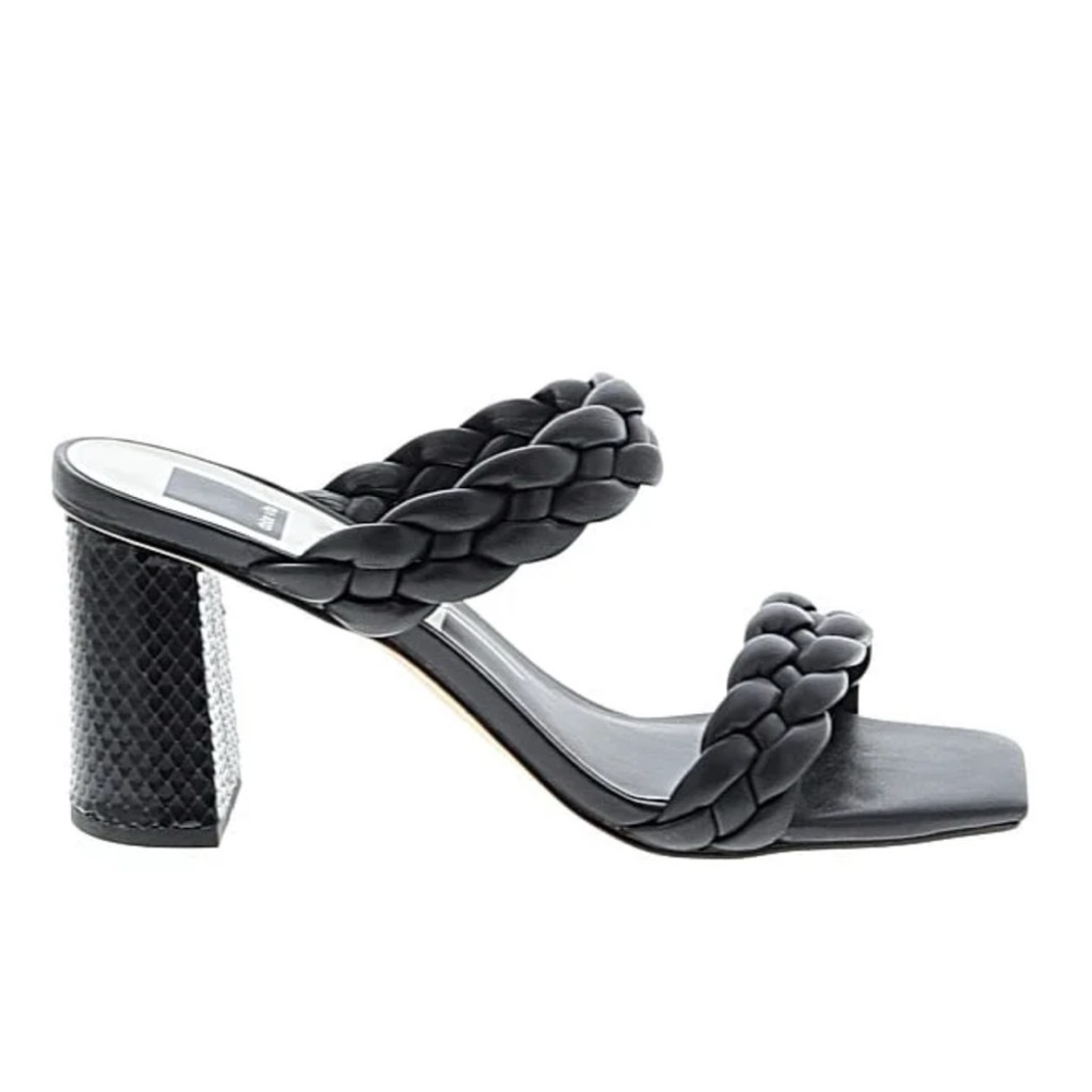 Dolce Vita Black Braided Slide Heels - 8